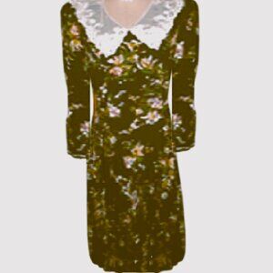 Vtg. 90s Act I Big Lace Collar Floral Long Sleeve Dress Size 9/10 NWOT